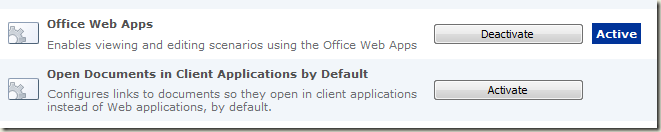 Office Web Applications Site Collection Features